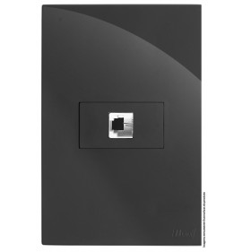 Conjunto RJ11 (Telefone) 4x2 - RECTA Grafite Gloss